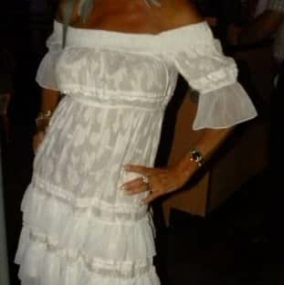 FREE PEOPLE BOHO Gorgeous White Off SHOULDER DRESS hp π₯π₯π₯20x - Picture 12 of 12